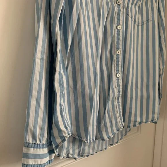 FOREVER 21 Stripes Button Up Long Sleeve Top - Picture 3 of 5